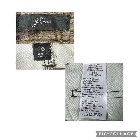 J. Crew 9" Cargo Toothpick Camo Print Pants Ankle Length - Waist 29 - Picture 3 of 12